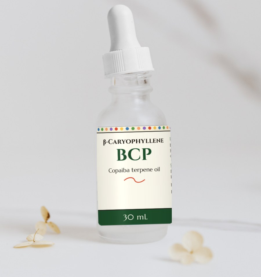 A 30 mL dropper bottle of BCP oil
